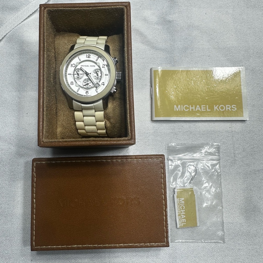 Michael Kors Ivory and Metallic Watch